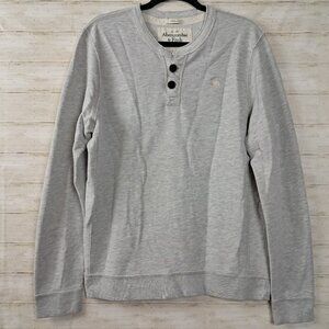 Abercrombie & Fitch Distressed Muscle Henley Long Sleeve Large